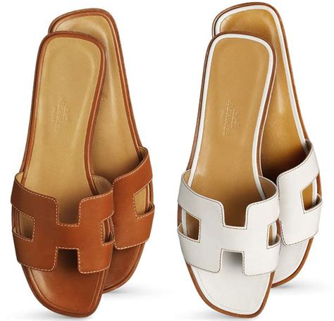 hermès slippers bruin